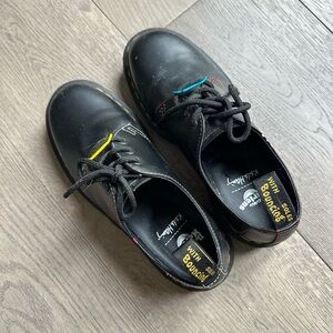 Dr. Martens x Keith Harring Black Leather Oxfords with Colorful Stitching
